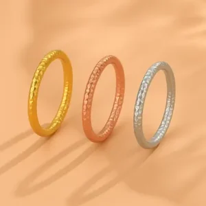 Hammered-Texture-Stackable-Rings-–-14K-Gold-Rose-Gold-Silver-PlatedSet-of-3
