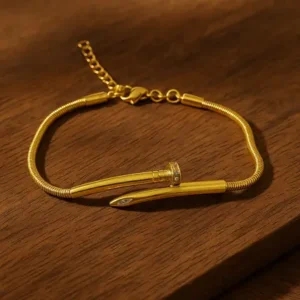 Nail Pendant Chain 18K Gold Plated Bracelet